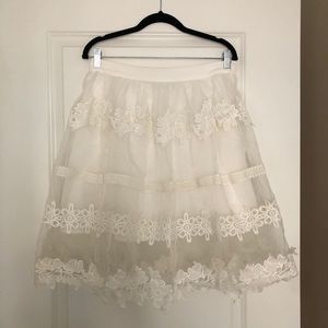 Endless Rose organza floral white skirt